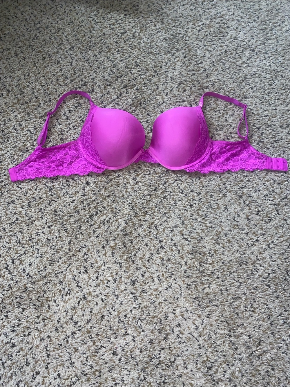 Victoria's Secret Hot Pink Lace Push-Up Bra